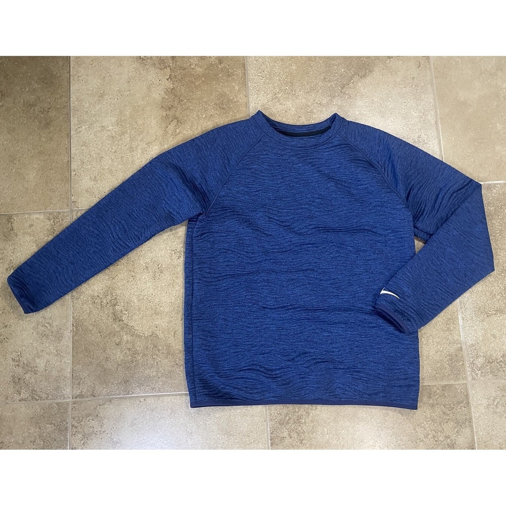 Nike Tour Dri-Fit Quilted Golf Sweatshirt Mens Sz M Medium Blue Crew FD5835-410